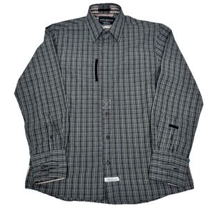 Scott Weiland Collection English Laundry Black White Crosshatch Grid Shirt XL